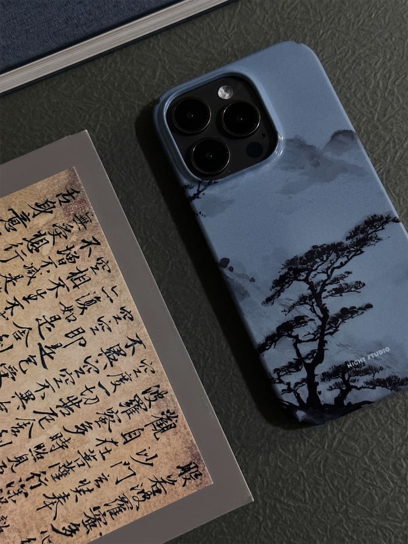 「Chinoiserie」Pine Chinese Brush Painting Phone Case | iPhone Case | Three Fleas