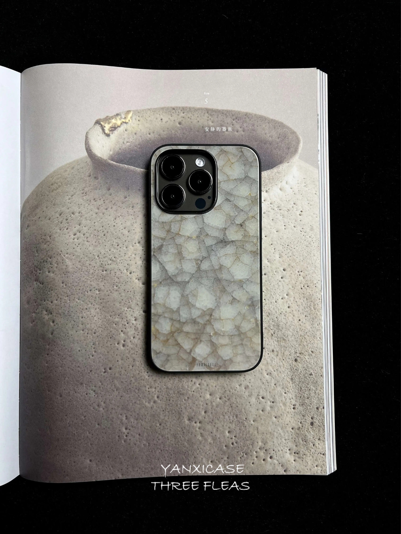 Chinoiserie China Inspired Ice-Crack Pattern Tempered Glass Phone Case-YX