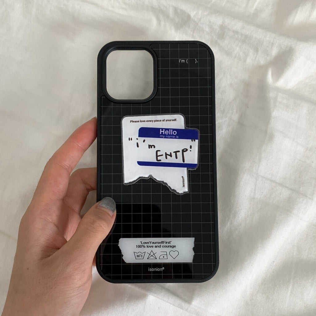 Aesthetic “I'm” Phone Case with MBTI Label Grip Stand - BYY
