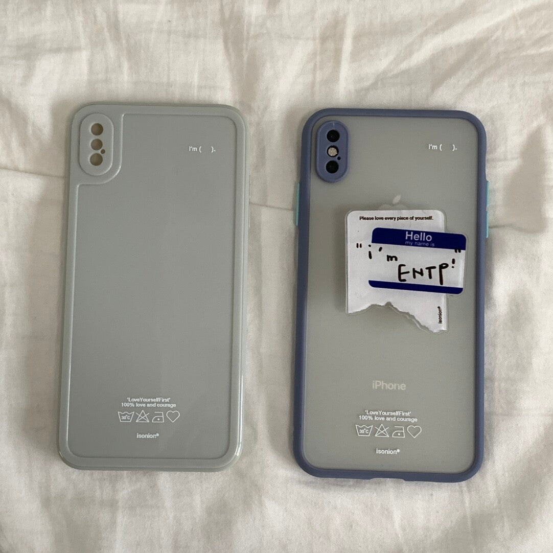 Aesthetic “I'm” Phone Case with MBTI Label Grip Stand - BYY