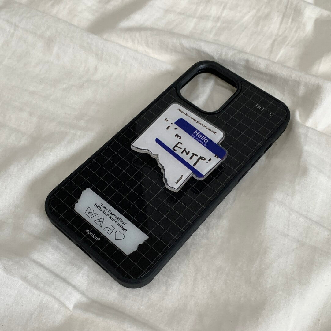 Aesthetic “I'm” Phone Case with MBTI Label Grip Stand - BYY