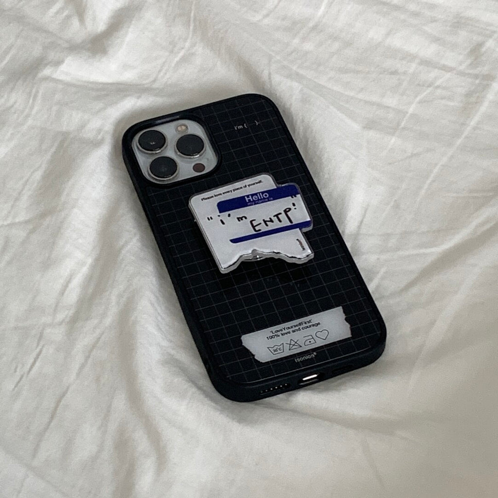 Aesthetic “I'm” Phone Case with MBTI Label Grip Stand - BYY