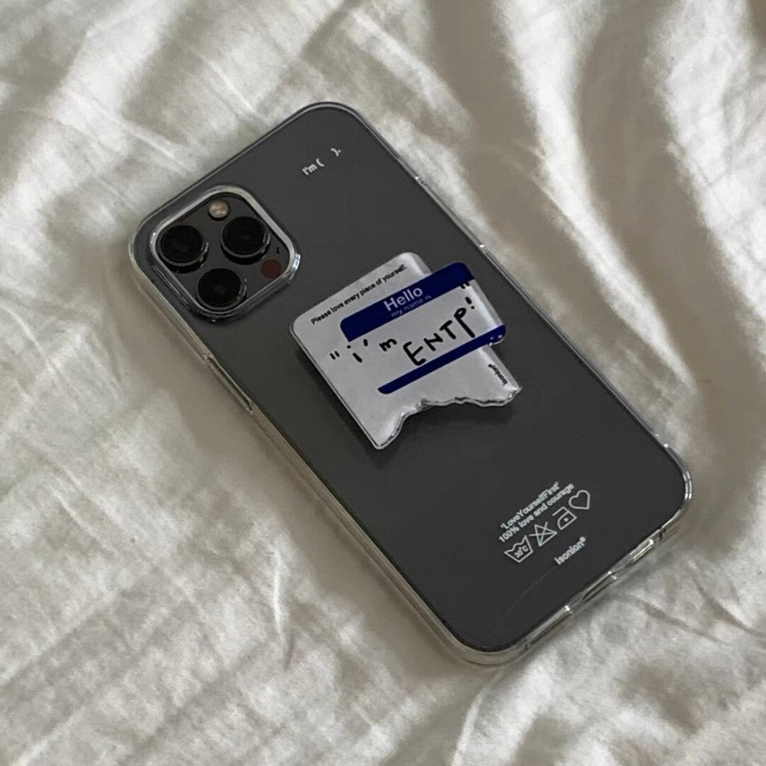 Aesthetic “I'm” Phone Case with MBTI Label Grip Stand - BYY