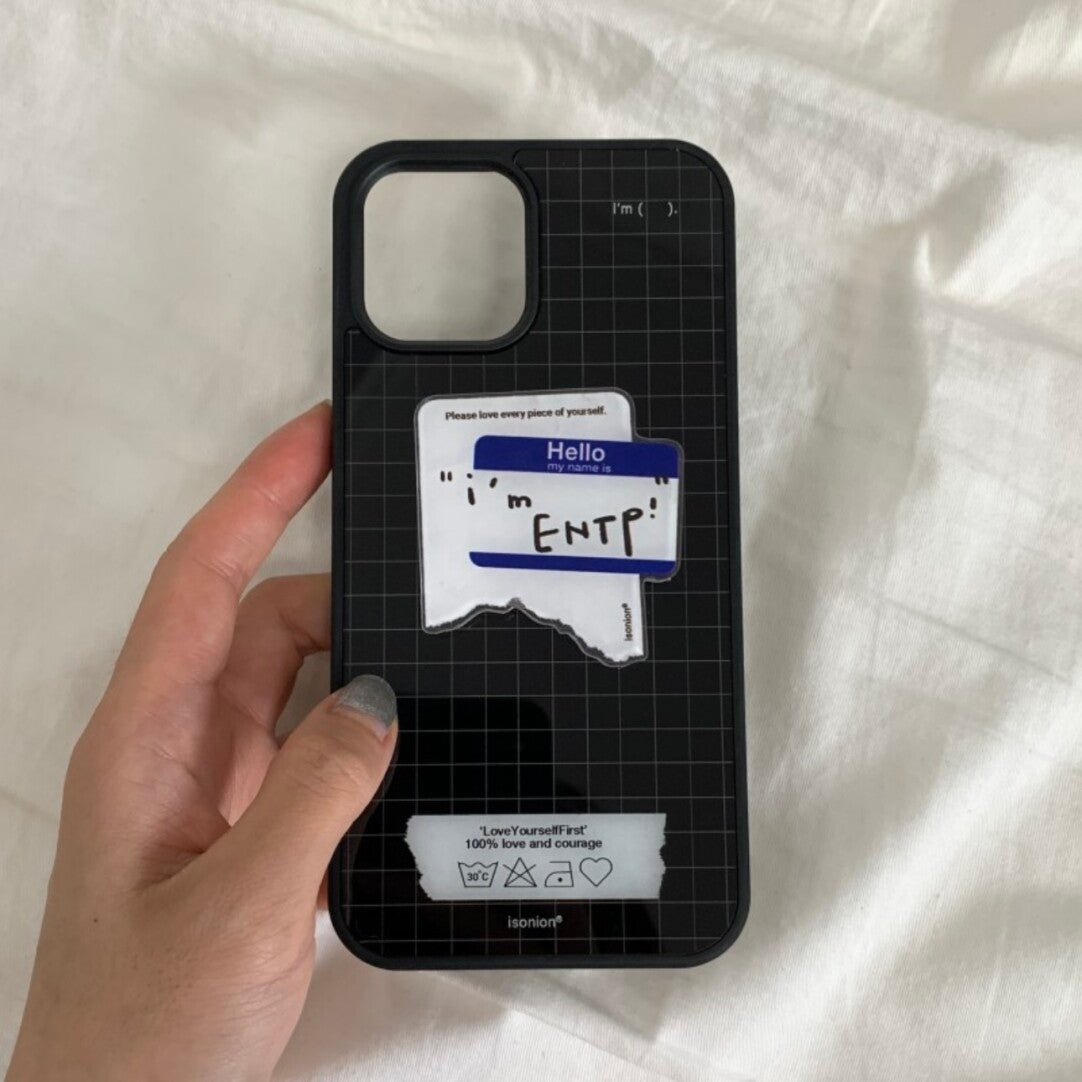 Aesthetic “I'm” Phone Case with MBTI Label Grip Stand - BYY