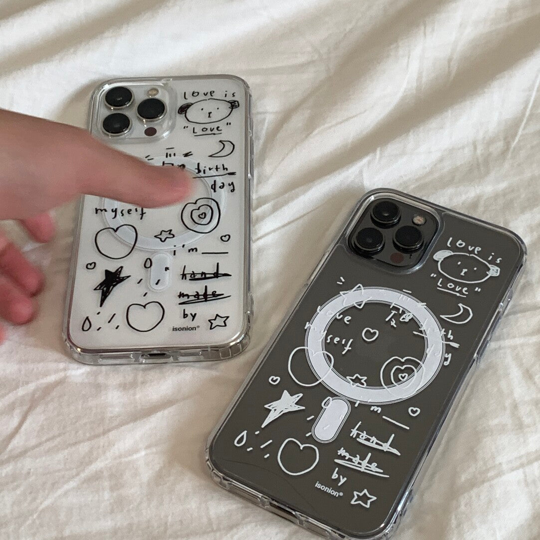 Cute Hand-Drawn Puppy Illustration Phone Case MagSafe - BYY