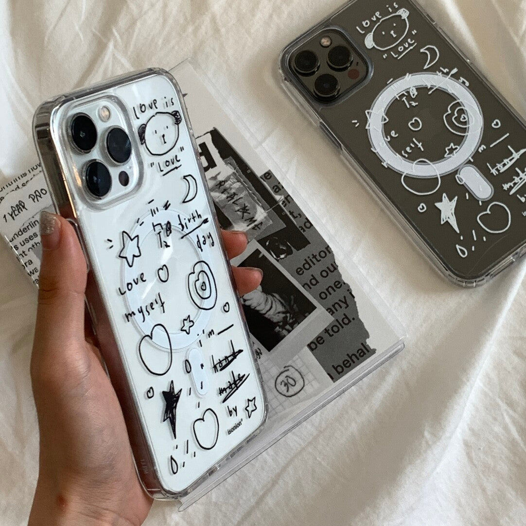 Cute Hand-Drawn Puppy Illustration Phone Case MagSafe - BYY