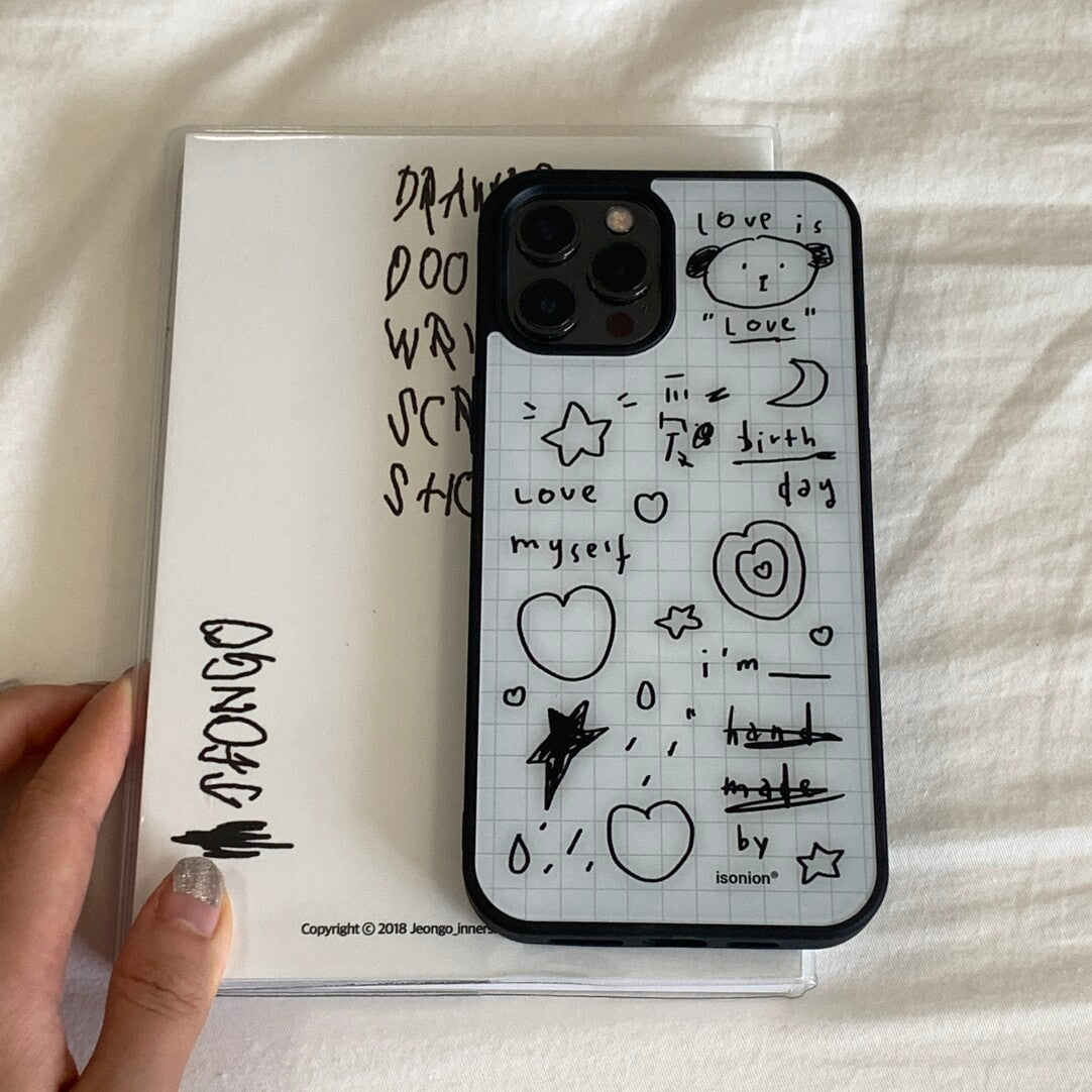 Cute Hand-Drawn Puppy Illustration Phone Case MagSafe - BYY