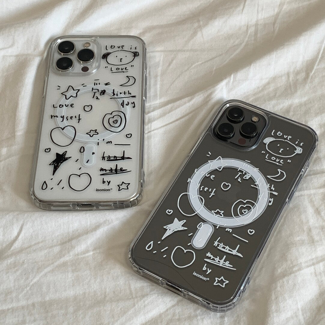 Cute Hand-Drawn Puppy Illustration Phone Case MagSafe - BYY