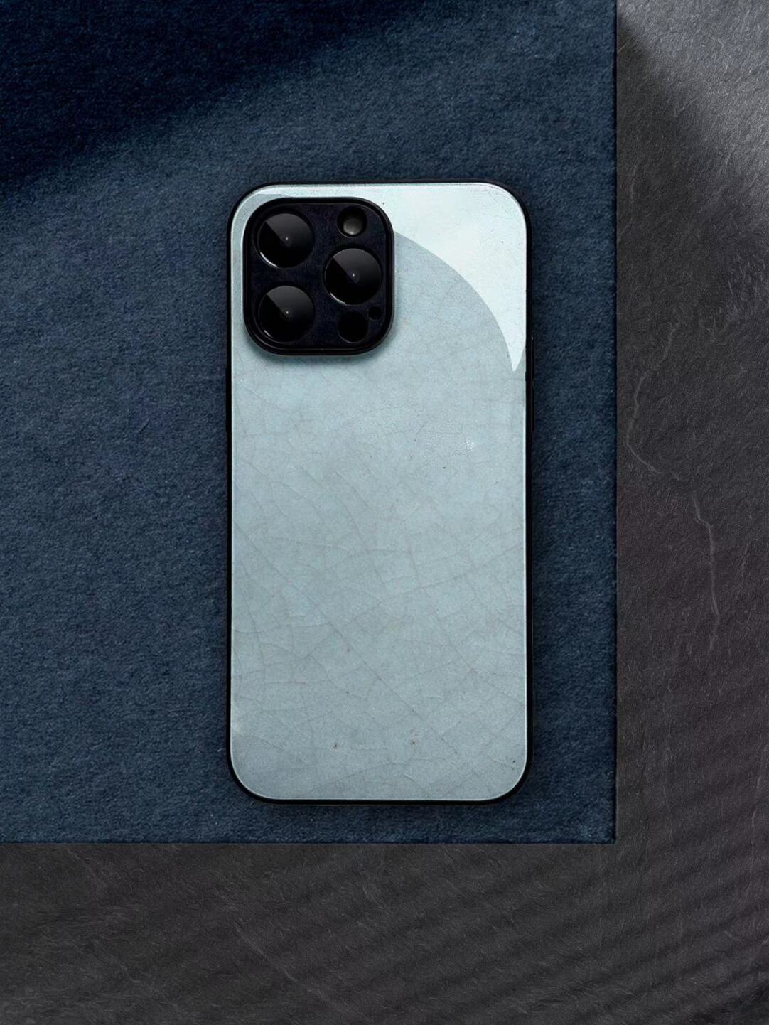 Chinoiserie Song Dynasty Ru Ware Inspired Glass Phone Case-YX