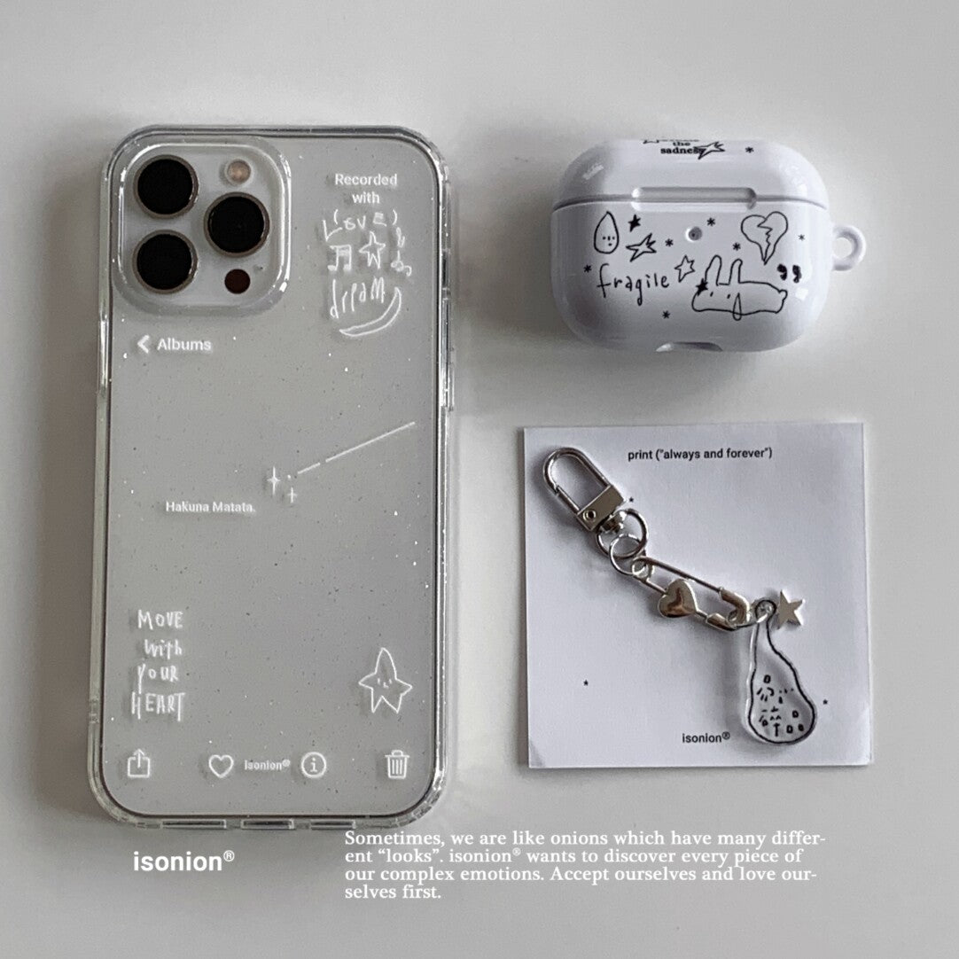 Hakuna Matata Clear Phone Case with Fine Glitter MagSafe - BYY