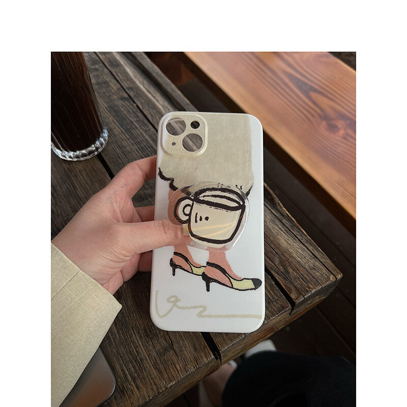 Artistic Elegant Parisian Girl Sketch Phone Case IMD-TT