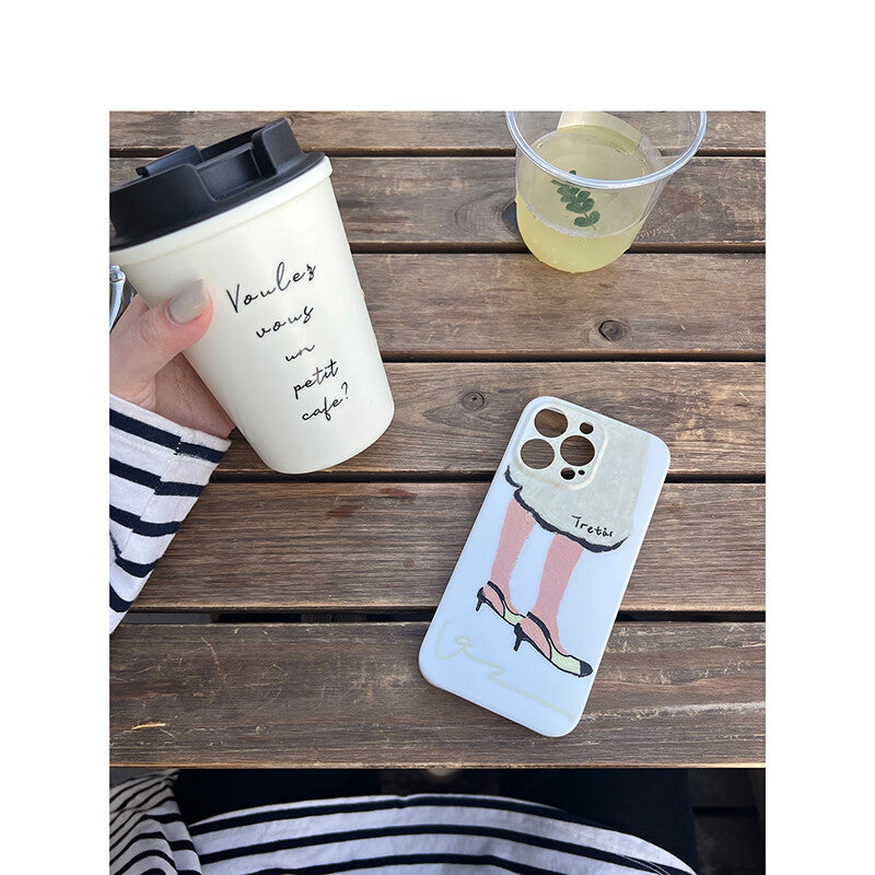 Artistic Elegant Parisian Girl Sketch Phone Case IMD-TT