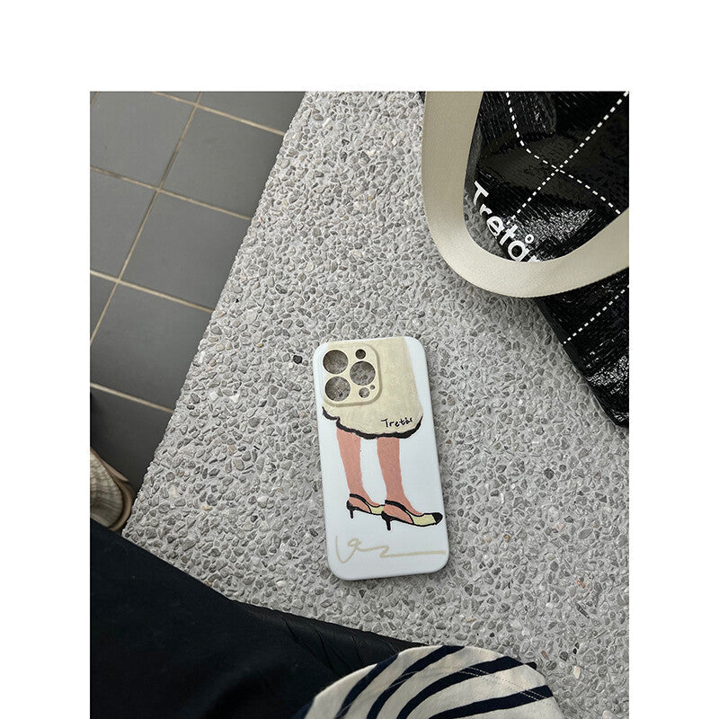 Artistic Elegant Parisian Girl Sketch Phone Case IMD-TT