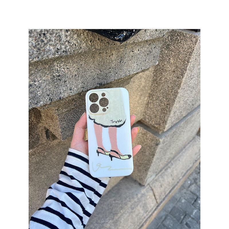 Artistic Elegant Parisian Girl Sketch Phone Case IMD-TT
