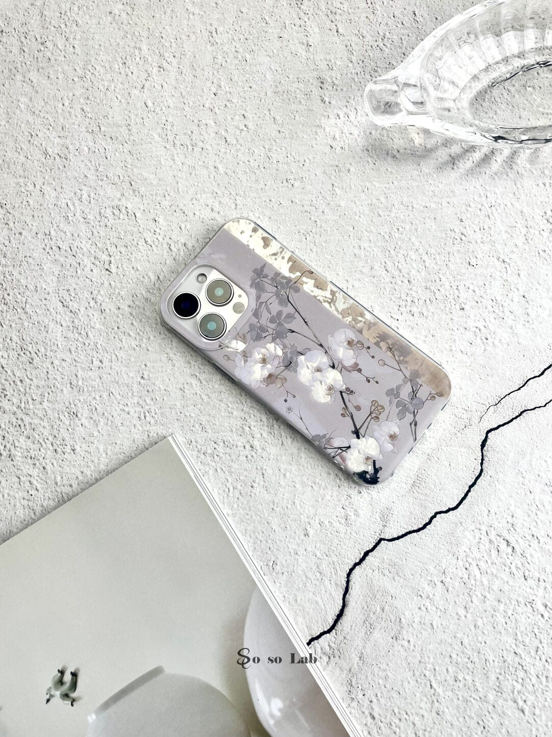 Artistic Metallic Luster Orchids Phone Case Chinoiserie IMD-SSL