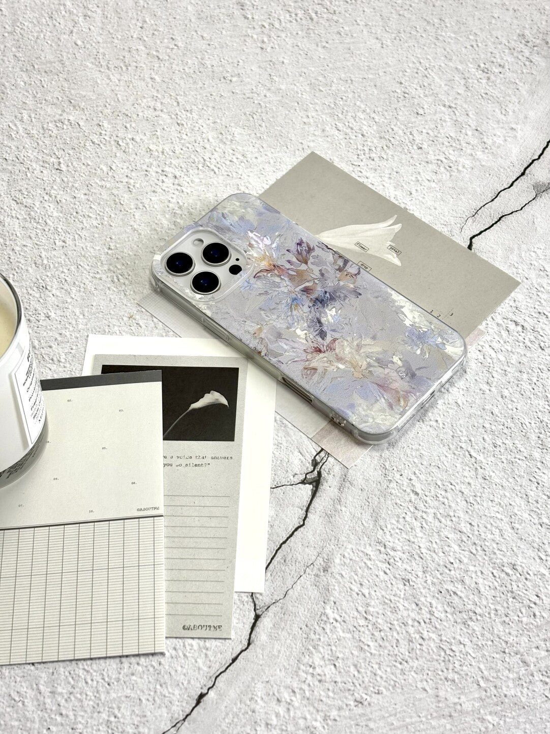 Artistic Metallic Luster Abstract Floral Phone Case Chinoiserie IMD-SSL