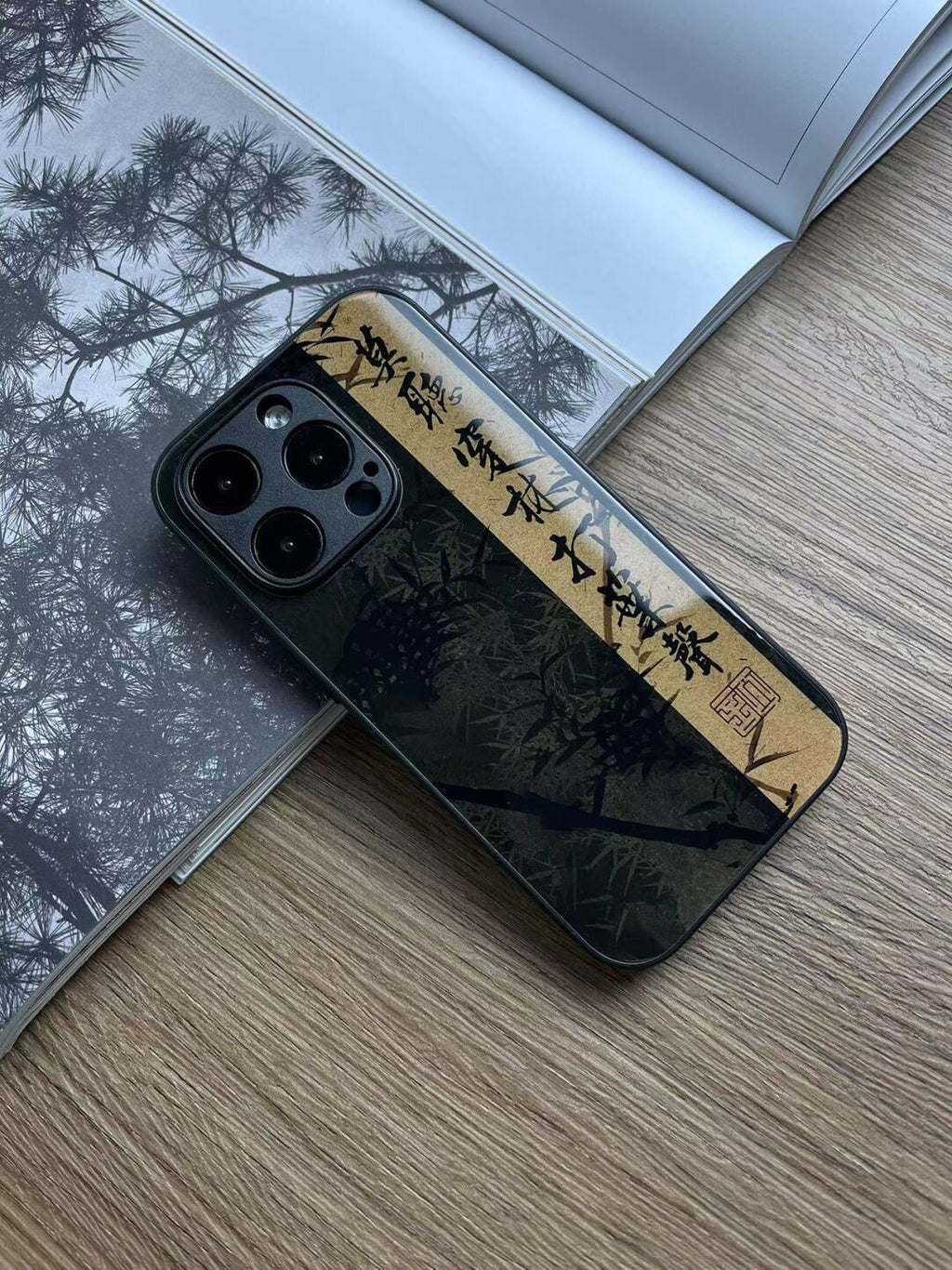 Chinese Poetry Calligraphy Tempered Glass Phone Case-YX