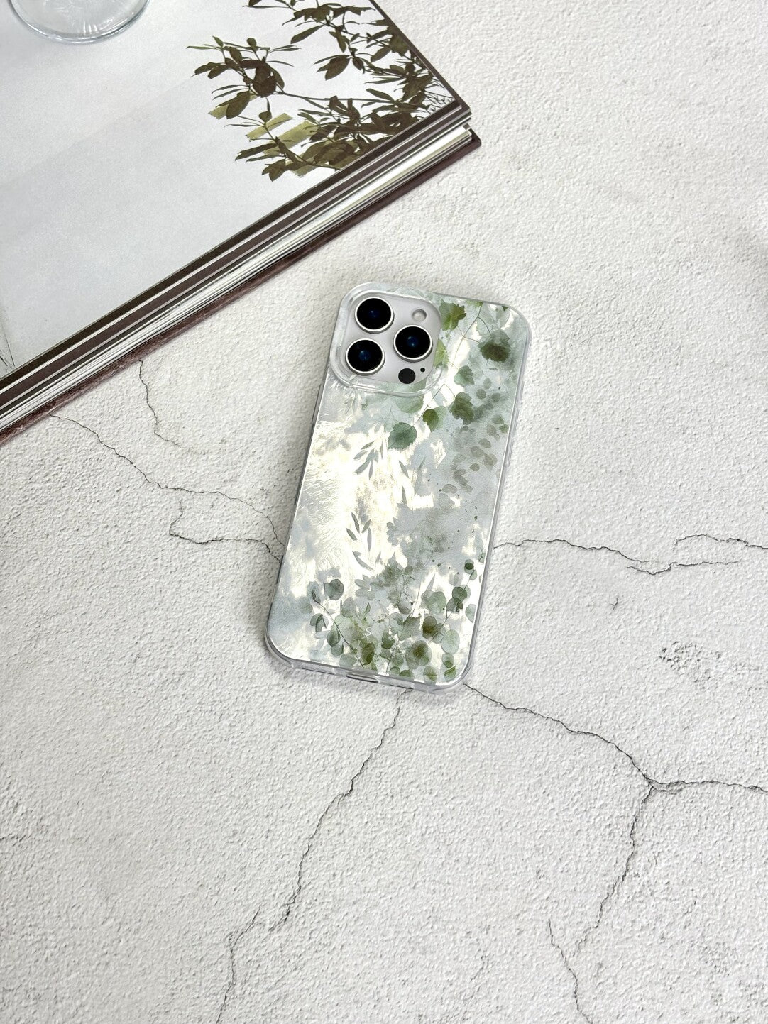 Artistic Metallic Luster Spring Ethereal Leaf Phone Case IMD-SSL