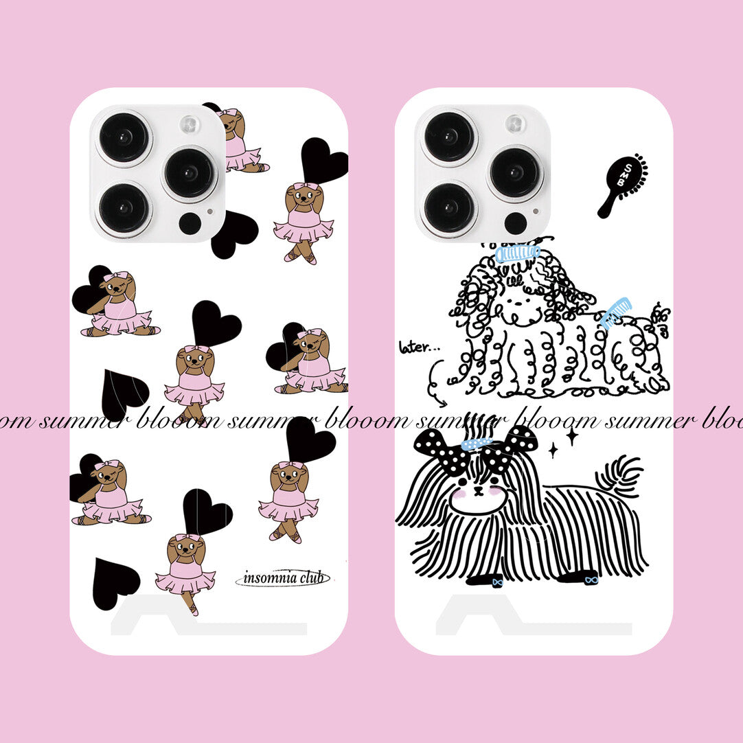Line Art Poodle & Dancing Bear Phone Case SB-IML MagSafe