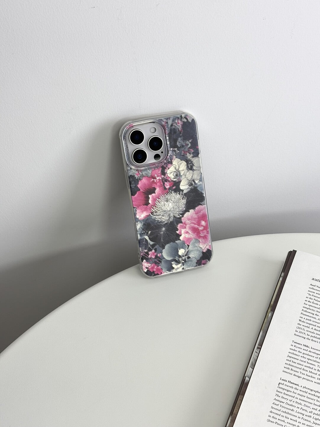 Artistic Metallic Luster Dark Rose & Orchid Phone Case Chinoiserie IMD-SSL