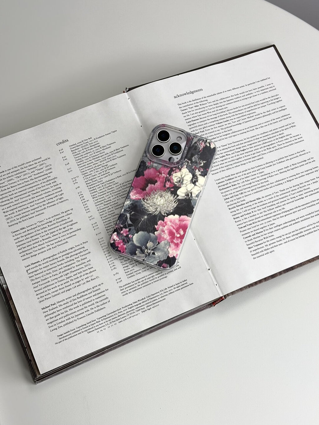 Artistic Metallic Luster Dark Rose & Orchid Phone Case Chinoiserie IMD-SSL