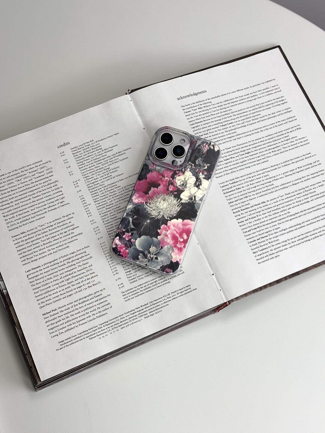 Artistic Metallic Luster Dark Rose & Orchid Phone Case Chinoiserie IMD-SSL