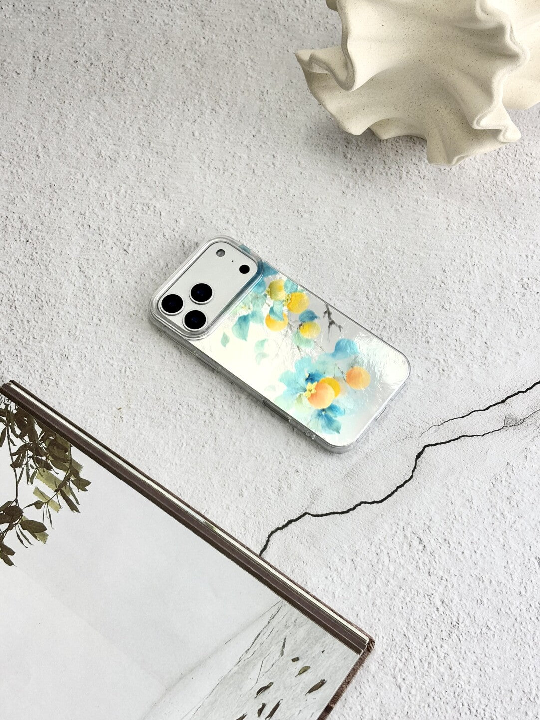 Artistic Metallic Luster Oriental Persimmon Phone Case Chinoiserie IMD-SSL