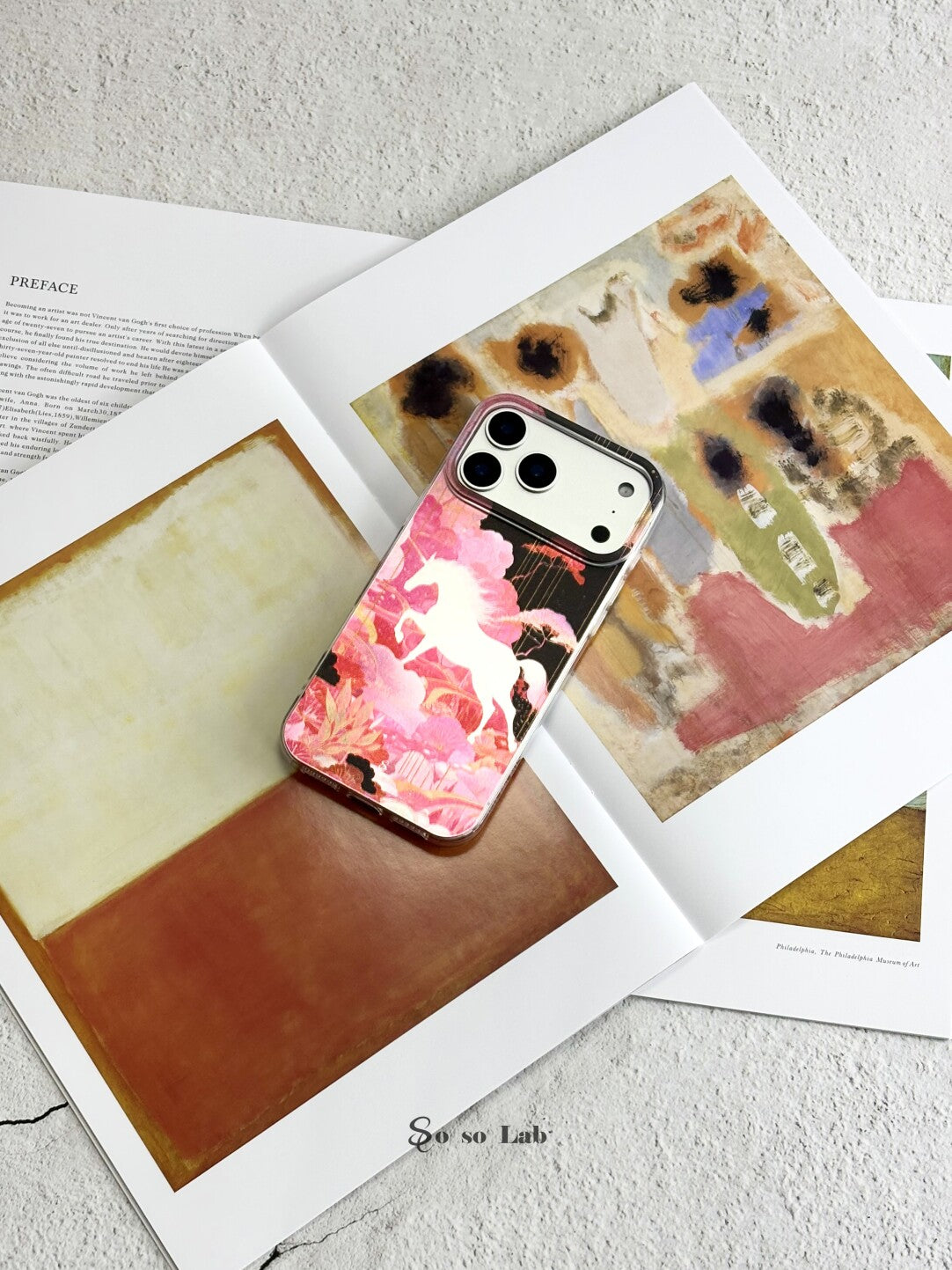 Artistic Metallic Luster White Horse Phone Case IMD-SSL