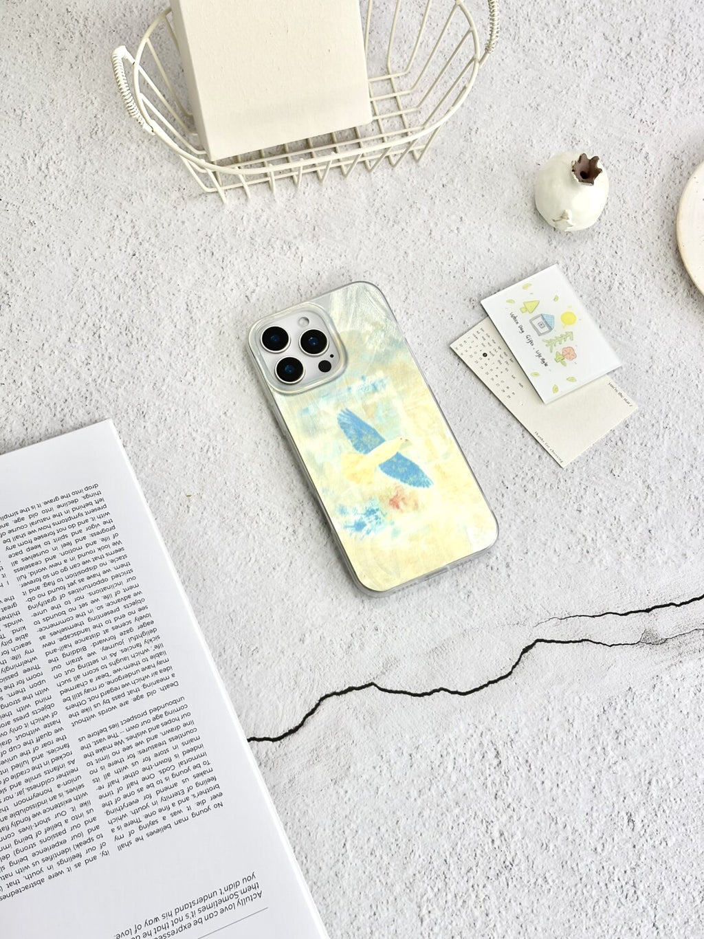 Artistic Metallic Luster Migratory Bird Phone Case Chinoiserie IMD-SSL