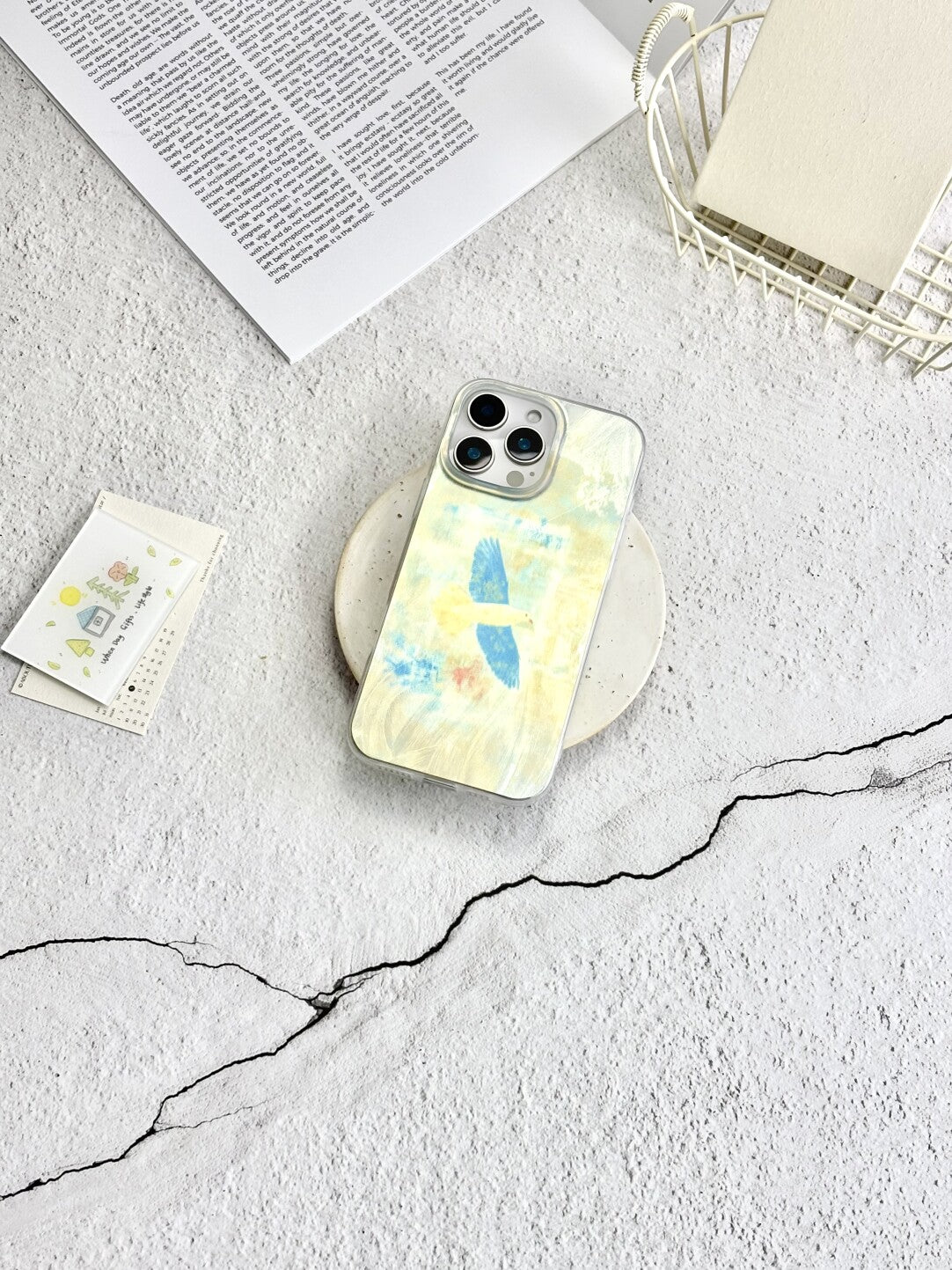 Artistic Metallic Luster Migratory Bird Phone Case Chinoiserie IMD-SSL