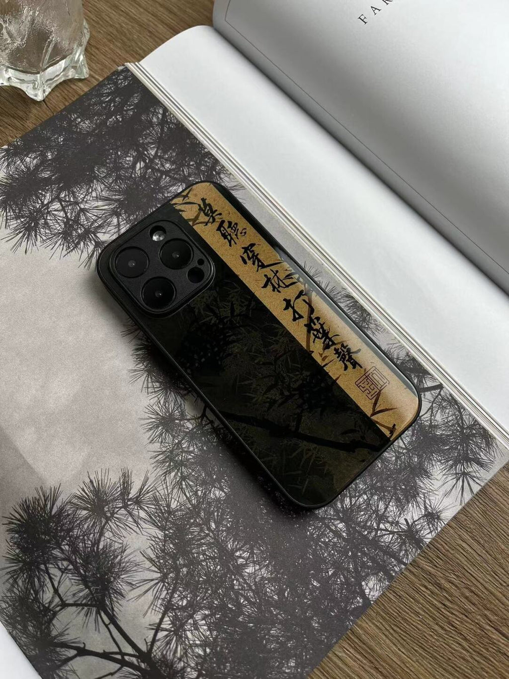 Chinese Poetry Calligraphy Tempered Glass Phone Case-YX