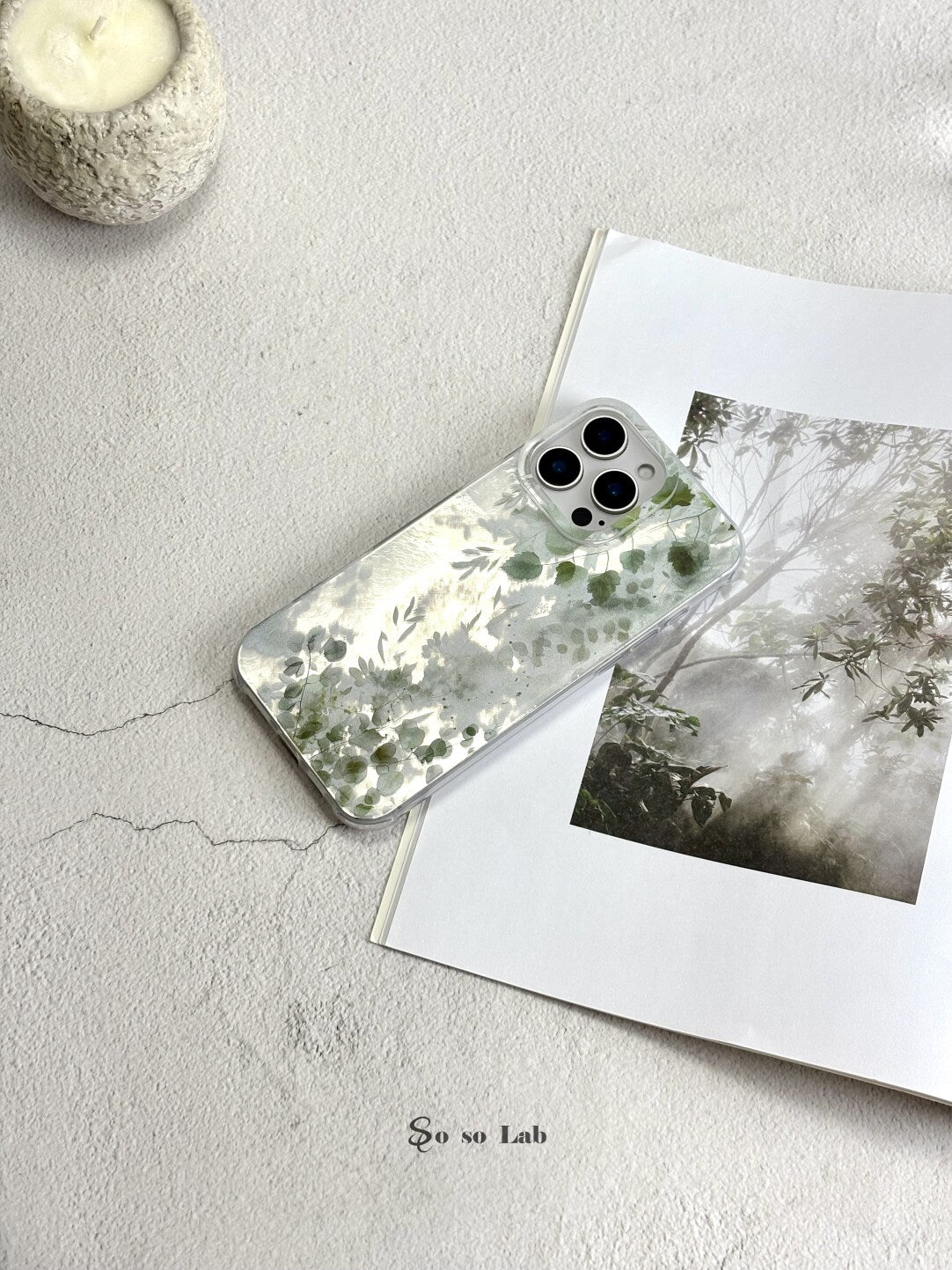 Artistic Metallic Luster Spring Ethereal Leaf Phone Case IMD-SSL