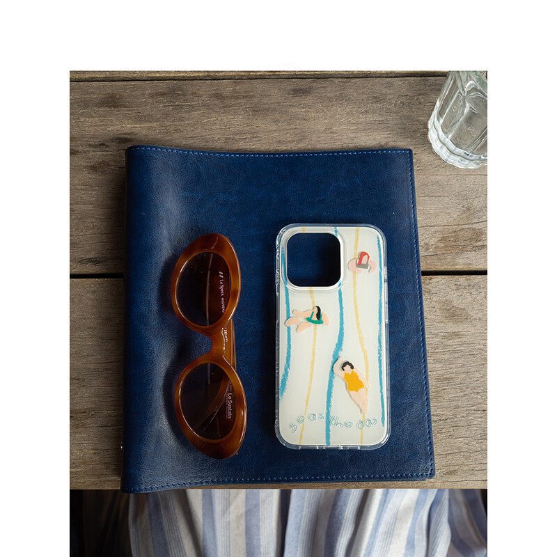 Artistic Retro Swimming Illustration Glossy Phone Case-IMD-TT