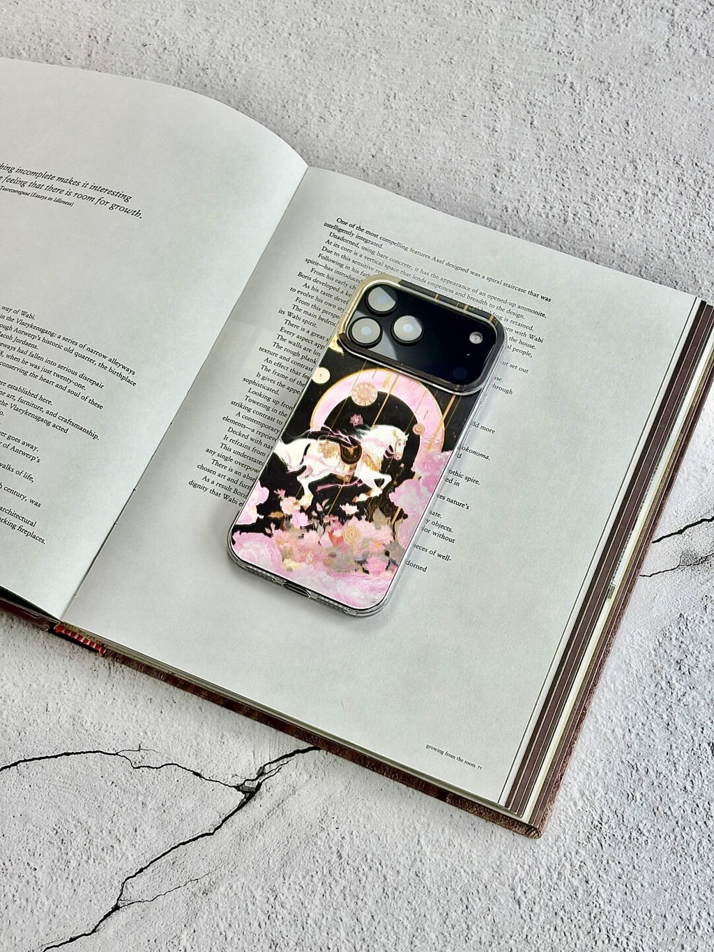 Artistic Metallic Luster Dream Horse Phone Case Chinoiserie IMD-SSL