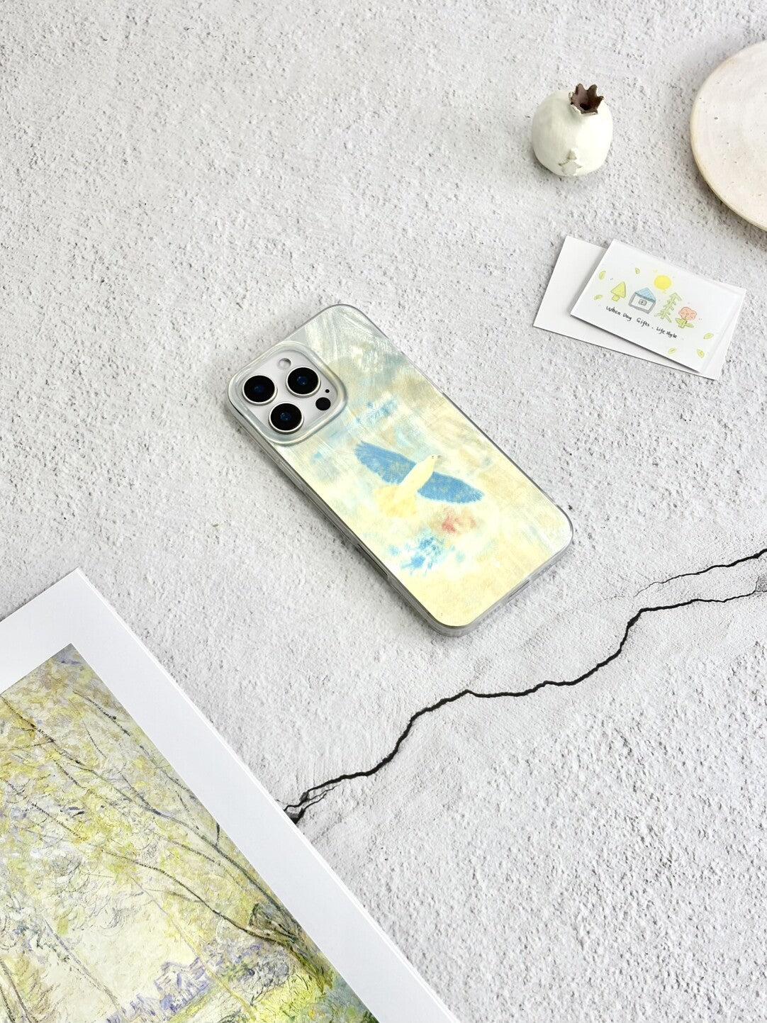 Artistic Metallic Luster Migratory Bird Phone Case Chinoiserie IMD-SSL