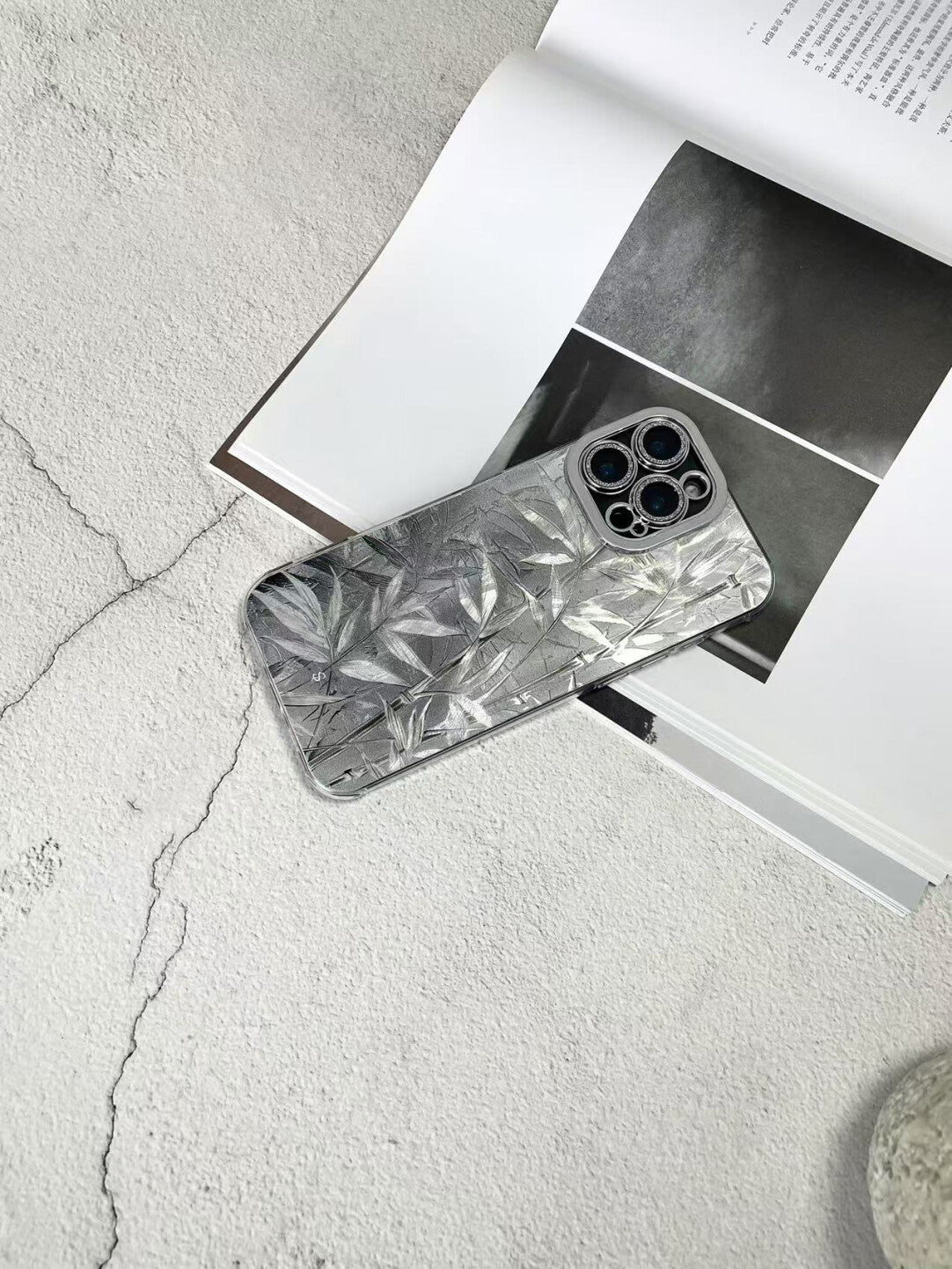 Artistic Metallic Ink Bamboo Phone Case Chinoiserie IMD-SSL