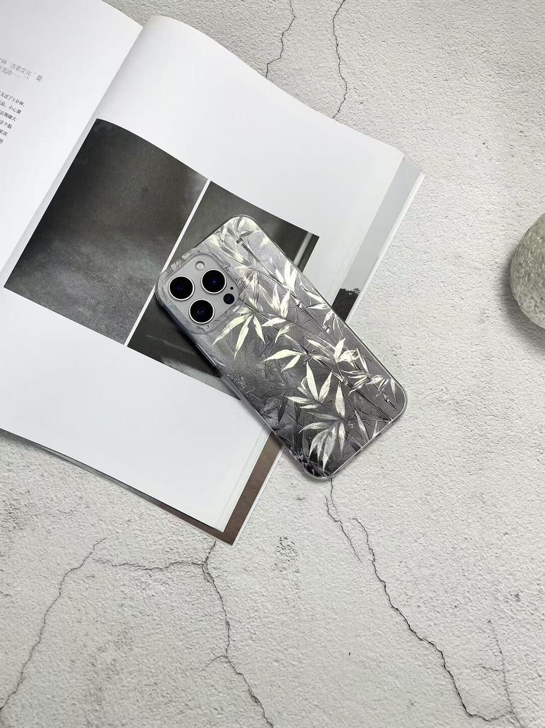 Artistic Metallic Ink Bamboo Phone Case Chinoiserie IMD-SSL