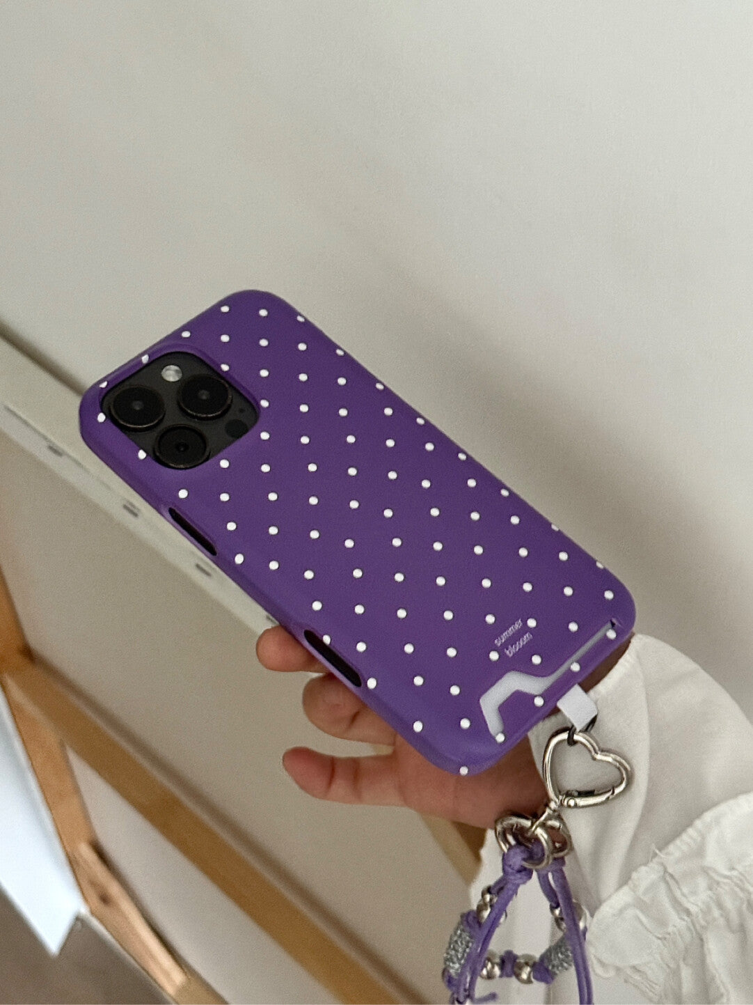 Aesthetic Purple Polka Dot Phone Case with Slot or MagSafe SB-IML
