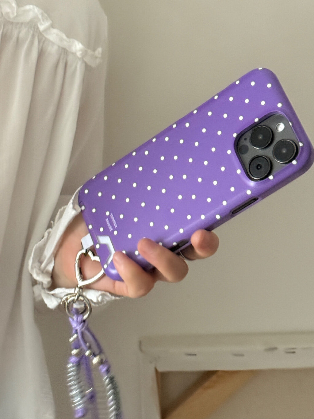 Aesthetic Purple Polka Dot Phone Case with Slot or MagSafe SB-IML