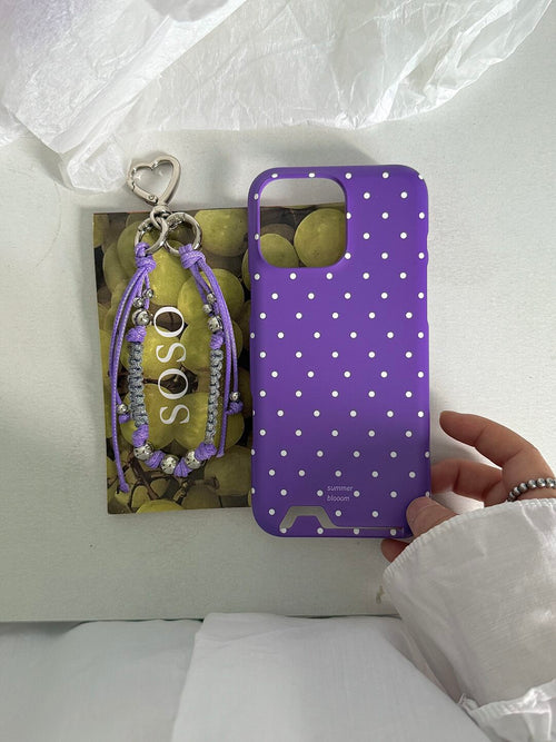 Aesthetic Purple Polka Dot Phone Case with Slot or MagSafe SB-IML
