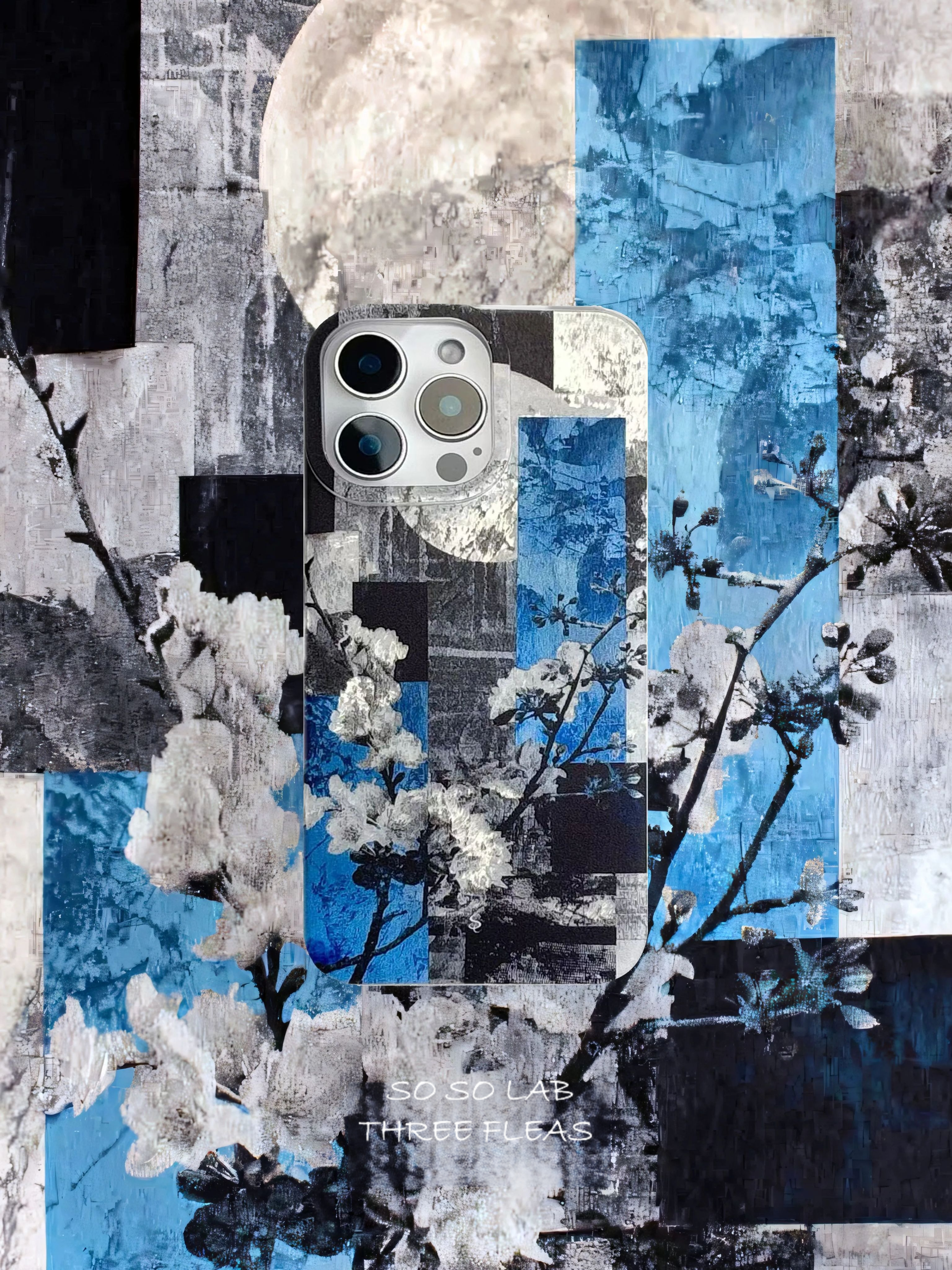 Artistic Metallic Luster Moonlight Slumber Phone Case Chinoiserie IMD-SSL