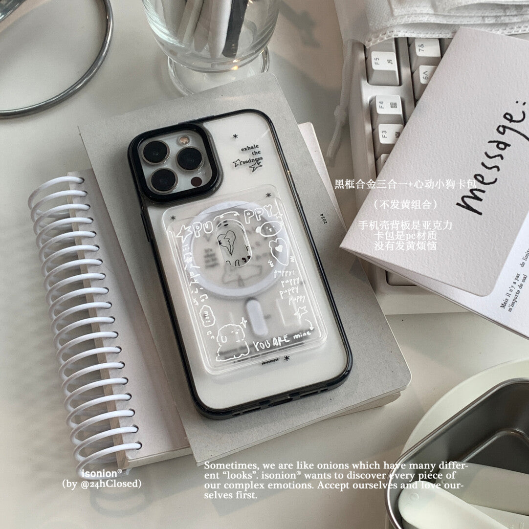 Transparent Minimalist Phone Case with Detachable Card Holder MagSafe - BYY