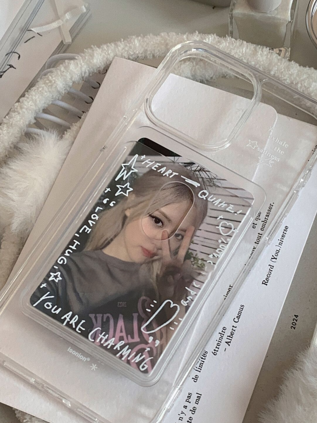 Aesthetic Glitter Clear Phone Case with Card Holder MagSafe- BYY