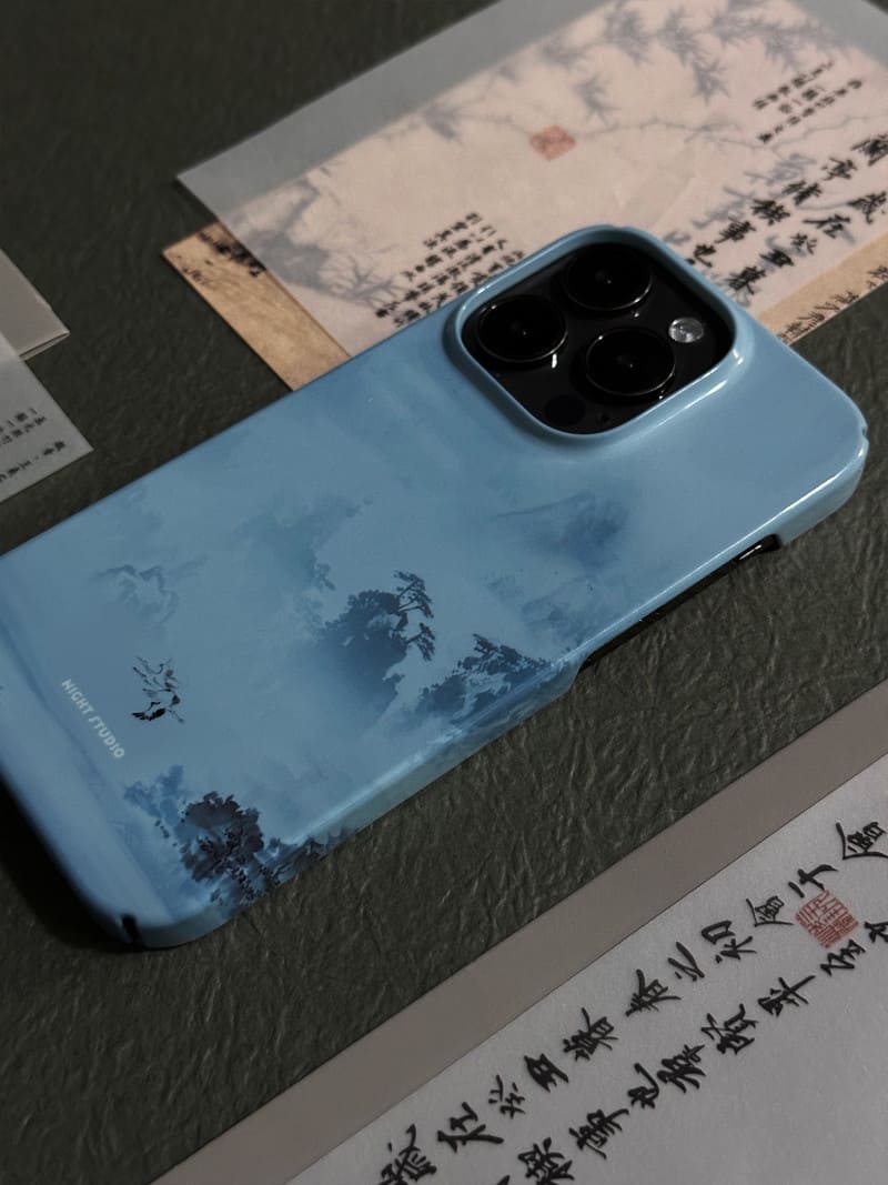 「Chinoiserie」Mountain Morning Chinese Ink Painting Phone Case | iPhone Case | Three Fleas