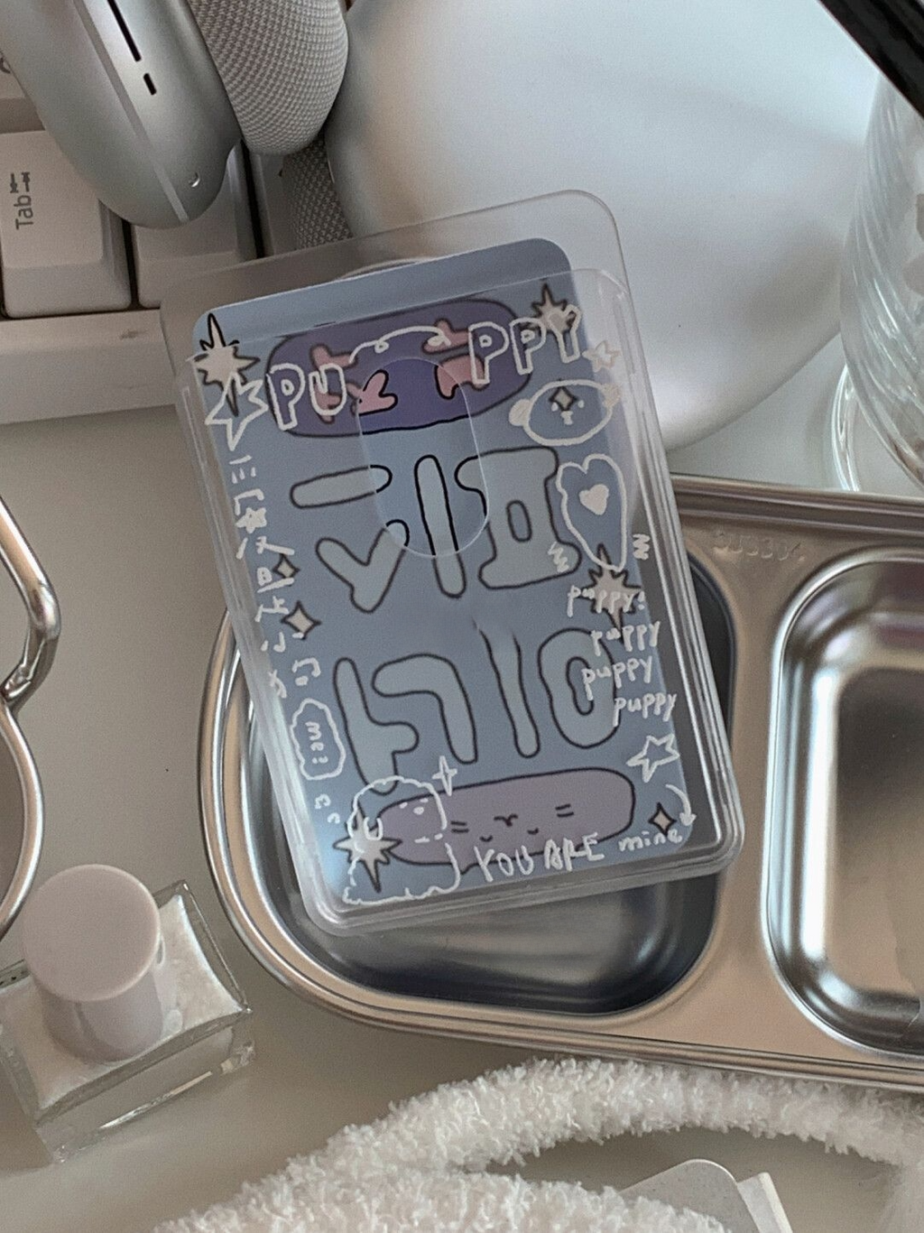 Aesthetic Glitter Clear Phone Case with Card Holder MagSafe- BYY