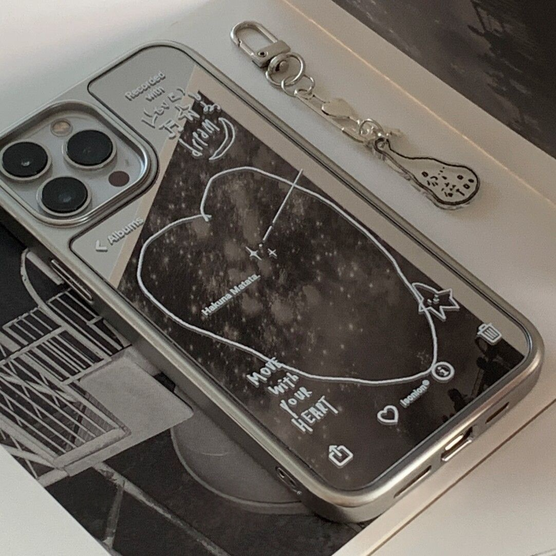 Hakuna Matata Mirror Phone Case with Silver Color Frame - BYY