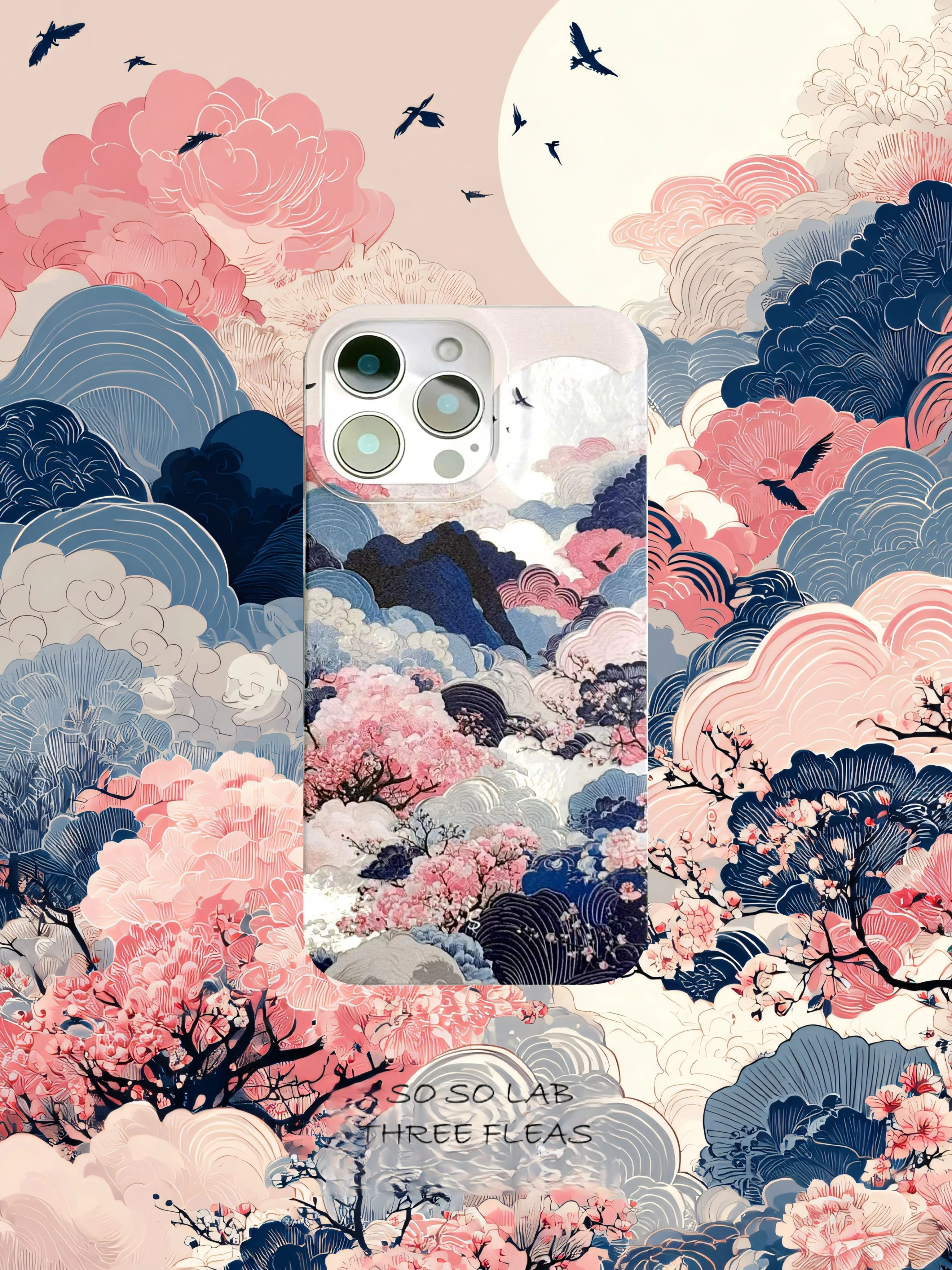 Artistic Metallic Luster Ukiyo-e Phone Case IMD-SSL