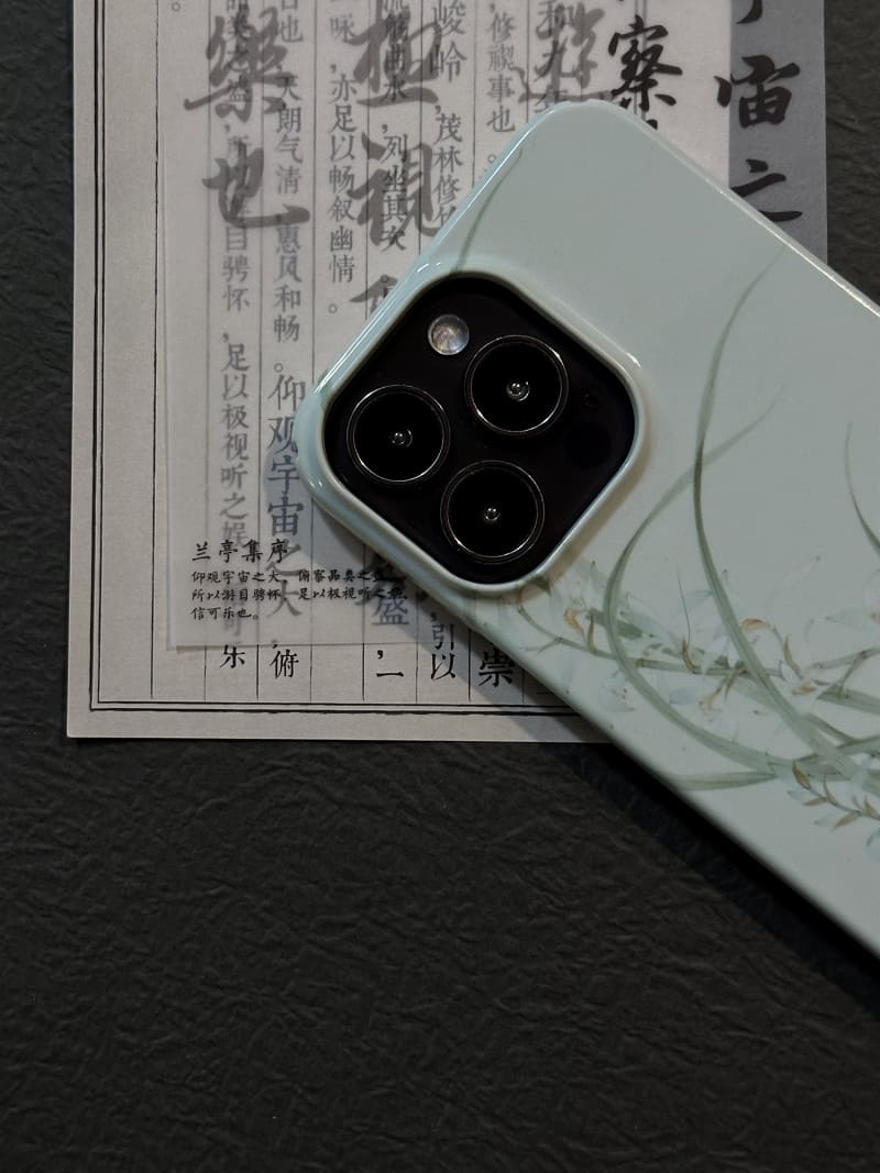 「Chinoiserie」Orchid Grass Chinese Traditional Painting Phone Case | iPhone Case | Three Fleas
