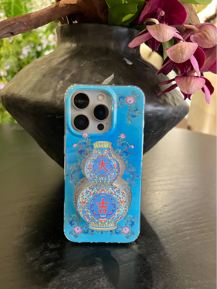 Auspicious Blue Vase Phone Case | iPhone Case | Three Fleas