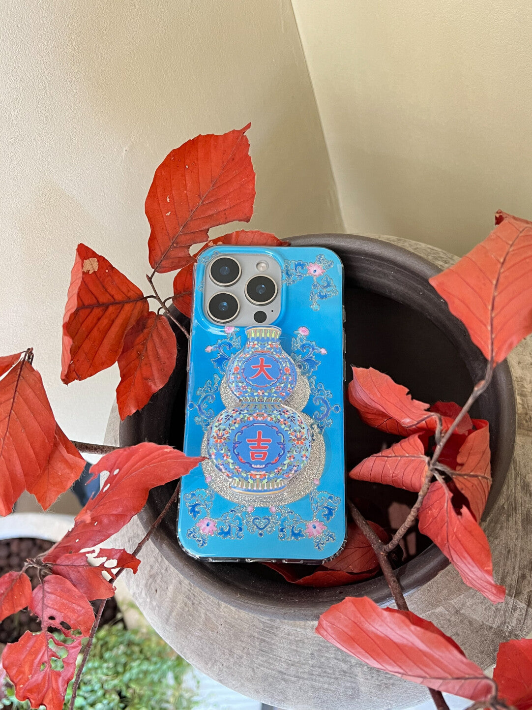 Auspicious Blue Vase Phone Case | iPhone Case | Three Fleas